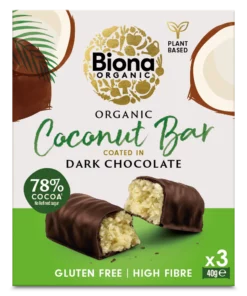 Biona BIO Étcsokoládé szelet, kókusz 3x40g (120g)