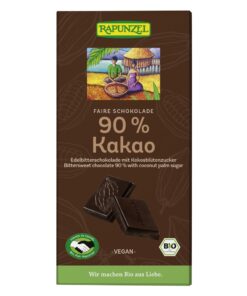 Rapunzel Keserűcsokoládé 90%-os kókuszvirágcukorral BIO 80g