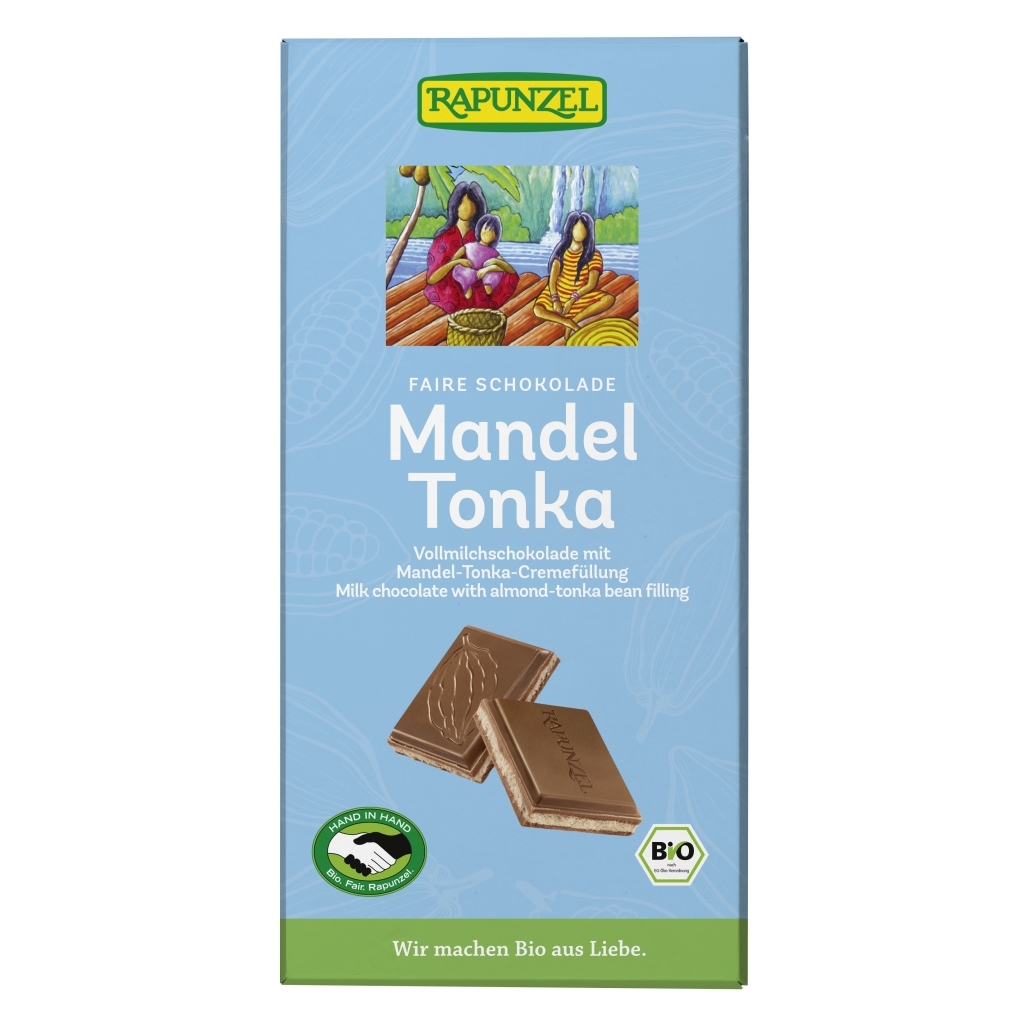 Rapunzel Tejcsokoládé mandula-tonkakrémmel BIO 100g
